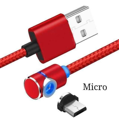Magnetisches Ladekabel mit LED-Beleuchtung, USB-Kabel und USB Typ-C USB C