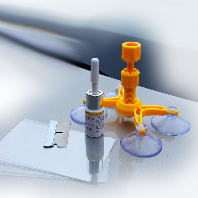 Tool set for repairing cracks and reducing liquid adhesive