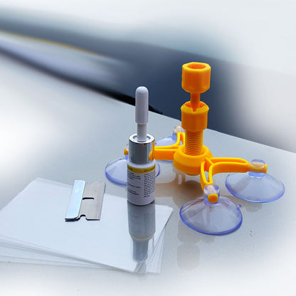 Tool set for repairing cracks and reducing liquid adhesive