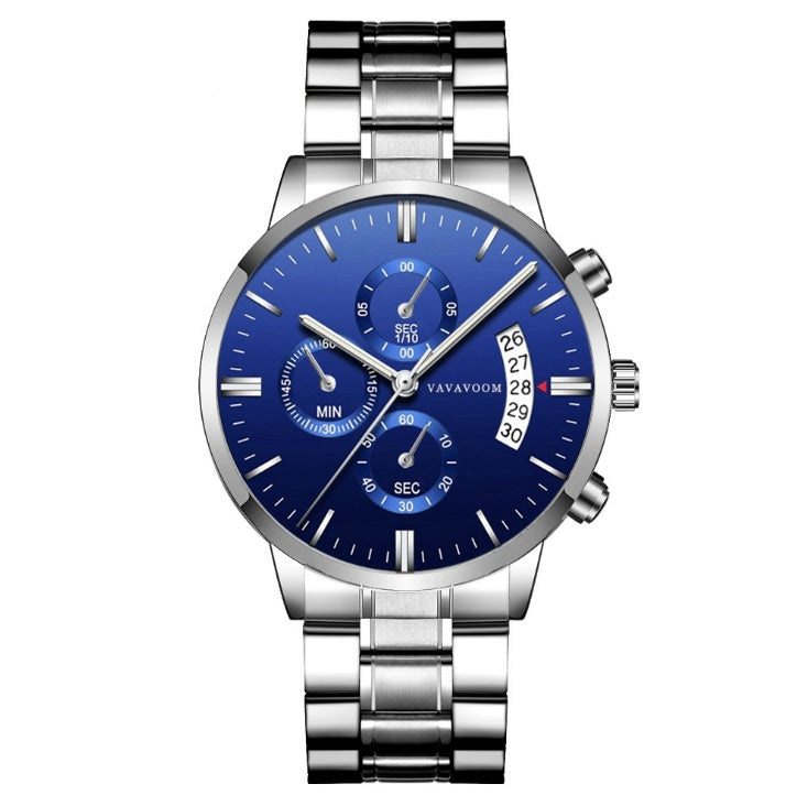 Edelstahl Business Quarz Armbanduhr