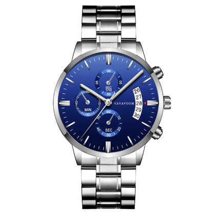 Edelstahl Business Quarz Armbanduhr