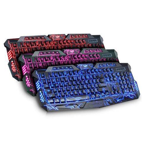 Crack-Tastatur 3-Farbige USB-LED-Gaming-Tastatur