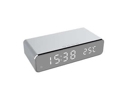 Drahtloses Thermometer Digitale HD-Spiegeluhr LED-Wecker Ladegerät
