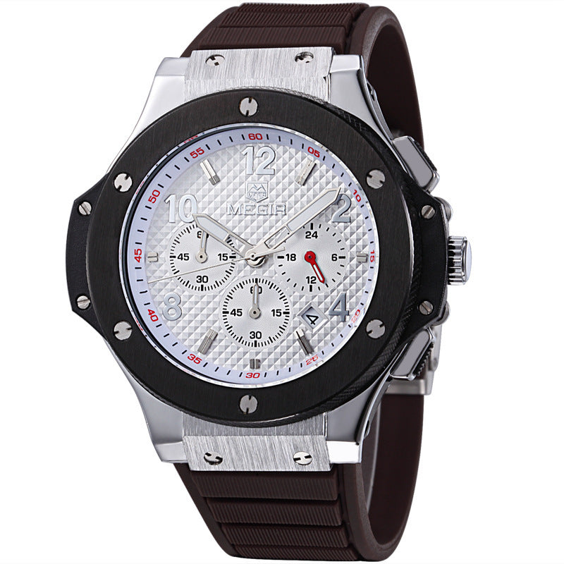 Luxus-Quarz-Chronograph-Armbanduhr