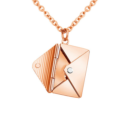Fashionable necklace with envelope pendant for women