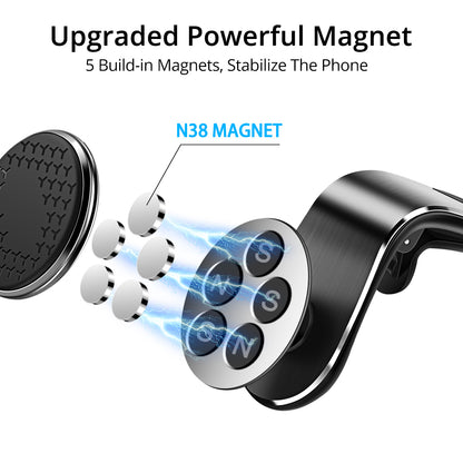 Magnetic car phone holder with air vents, rotatable smartphone holder