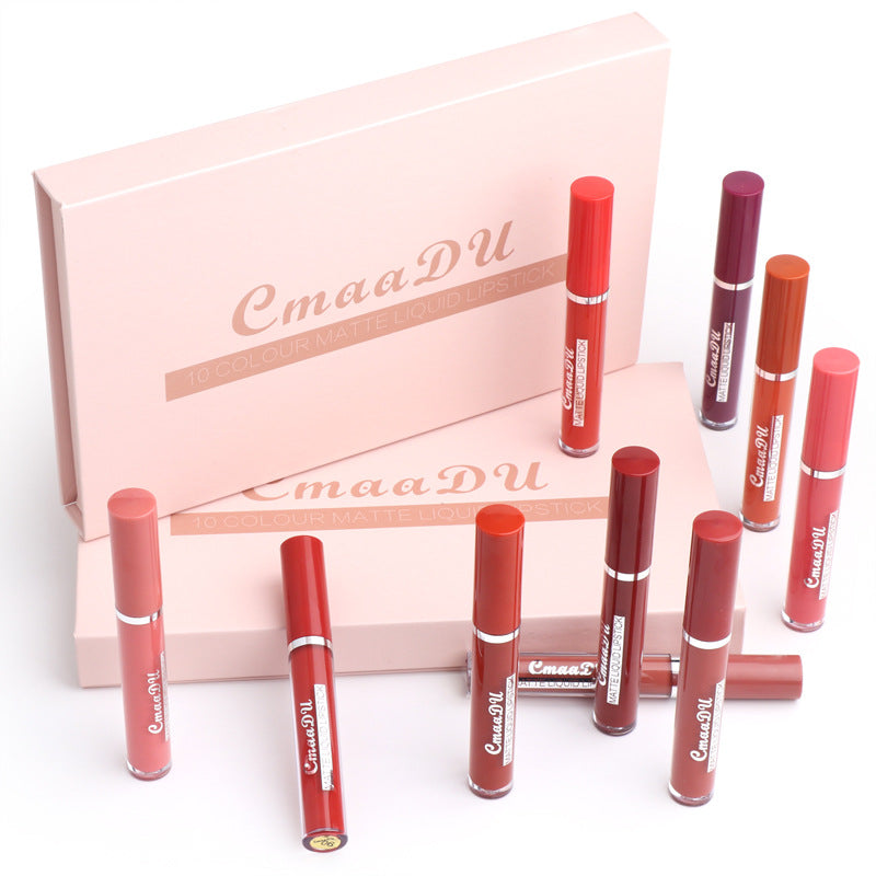 Antihaftbeschichtung Wasserfest Matt Lipgloss Stifte 10-teiliges Set