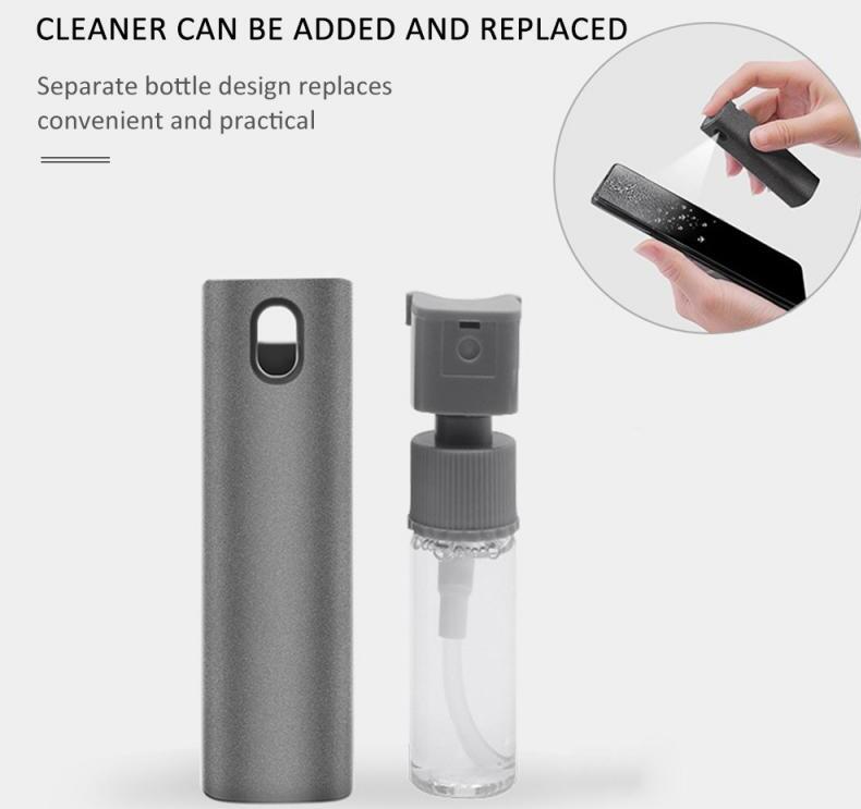 2-in-1 set for cleaning mobile phone and computer screens: microfiber cloth for dust removal