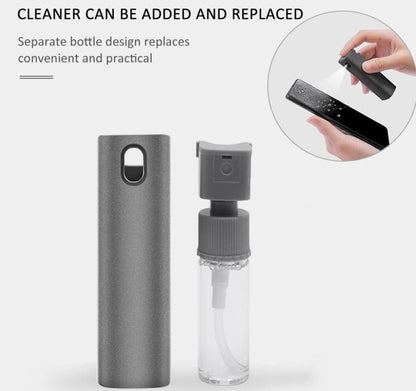 2-in-1 set for cleaning mobile phone and computer screens: microfiber cloth for dust removal