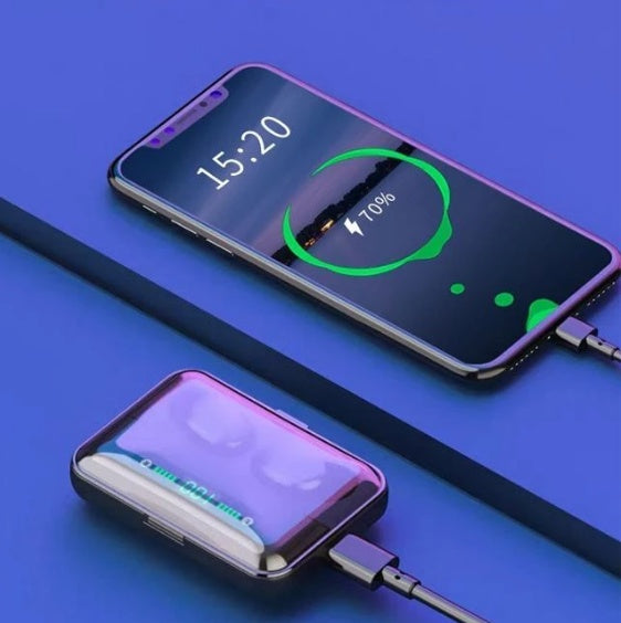 Multifunctional Bluetooth headset with binaural movements, power bank function and phone support