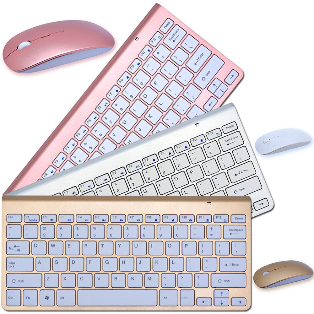 2.4 GHz wireless keyboard and mouse, portable mini keyboard and mouse set for notebooks, laptops, Macs, desktop PCs, computers, smart TVs and PS4