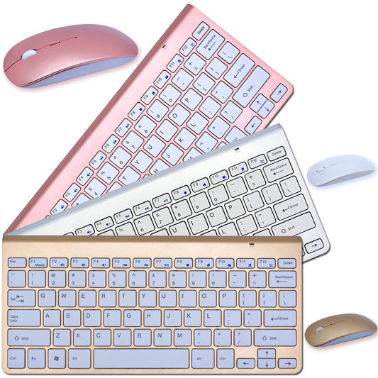 2.4 GHz wireless keyboard and mouse, portable mini keyboard and mouse set for notebooks, laptops, Macs, desktop PCs, computers, smart TVs and PS4