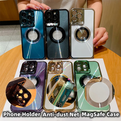 Magsafe CD-Muster Magnet Silikon Kamerahalterung Luxus Handyhülle