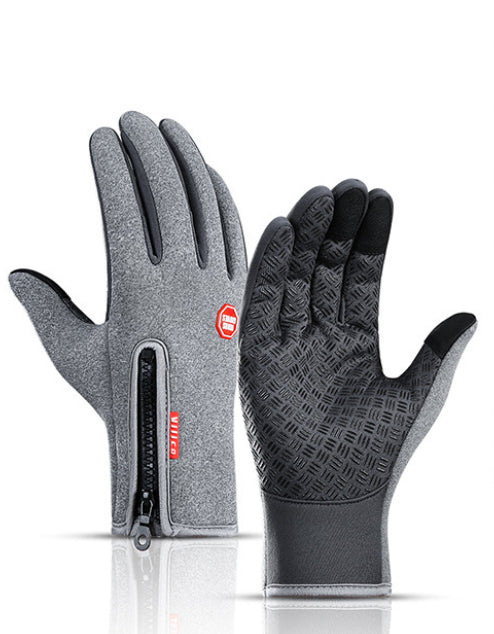 Winter gloves with touchscreen function, waterproof sports gloves for motorcycling and sliding with fleece lining