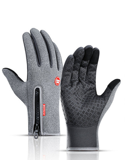 Winter gloves with touchscreen function, waterproof sports gloves for motorcycling and sliding with fleece lining