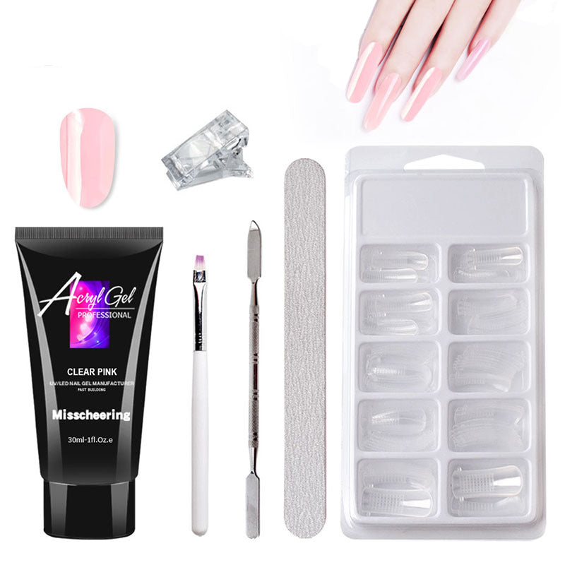 Painless nail extension gel set without paper holder – quick model, painless crystal gel set
