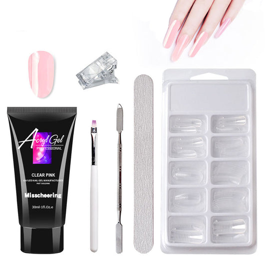 Painless nail extension gel set without paper holder – quick model, painless crystal gel set