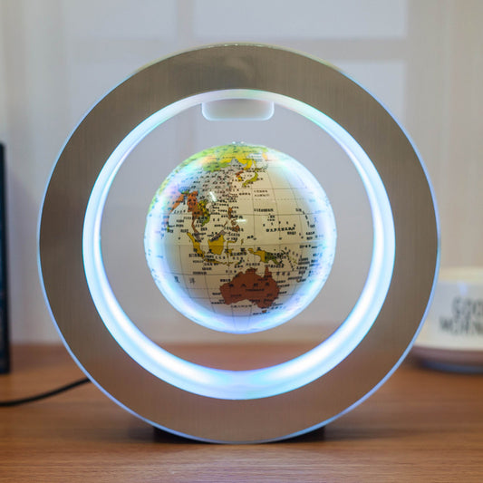 Round LED world map, floating globe, magnetic levitation, anti-gravity magic