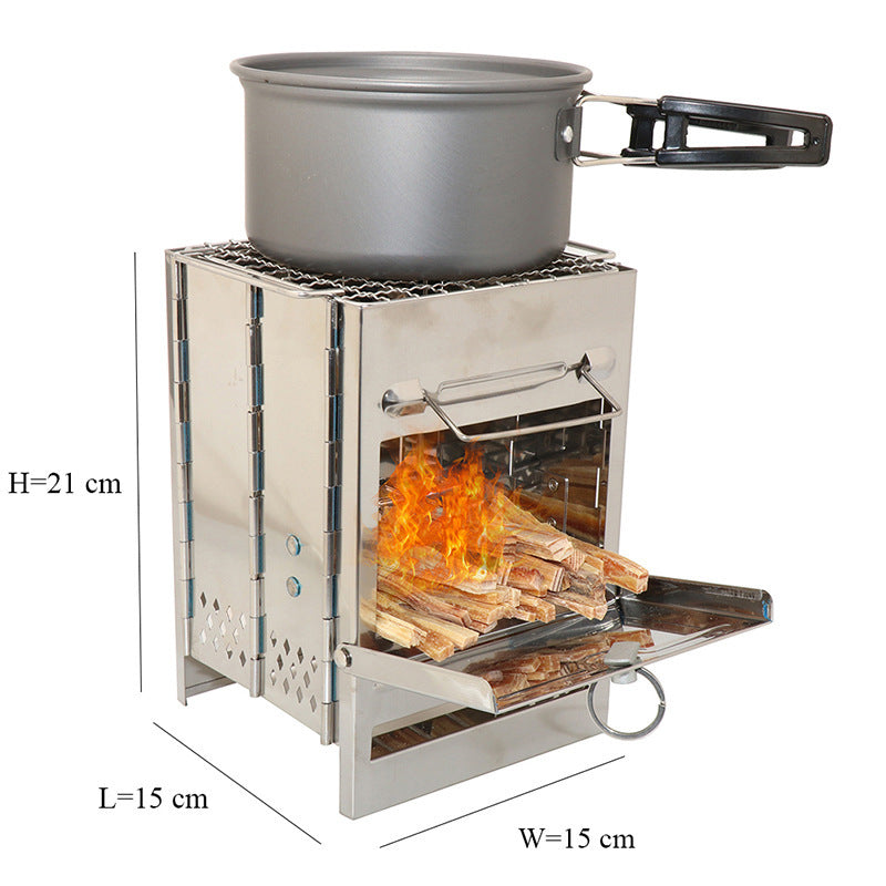 Verstellbar Faltbar Picknicken Jagen Grillen Camping Holzofen