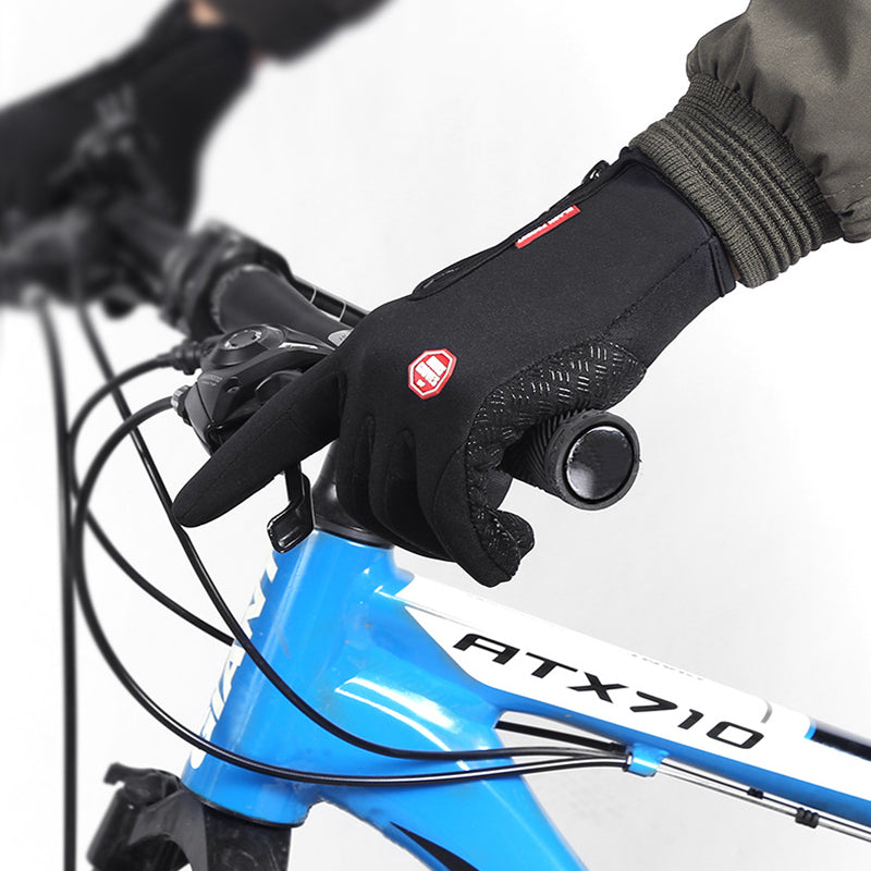 Winter gloves with touchscreen function, waterproof sports gloves for motorcycling and sliding with fleece lining