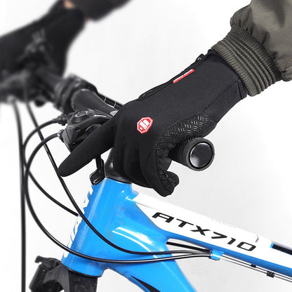 Winter gloves with touchscreen function, waterproof sports gloves for motorcycling and sliding with fleece lining