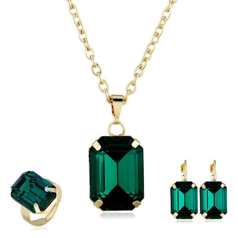 Halskette Ohrringe Ring 3-Teiliges Modeschmuck-Set