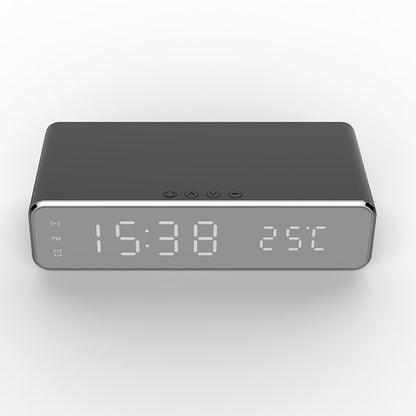 Drahtloses Thermometer Digitale HD-Spiegeluhr LED-Wecker Ladegerät