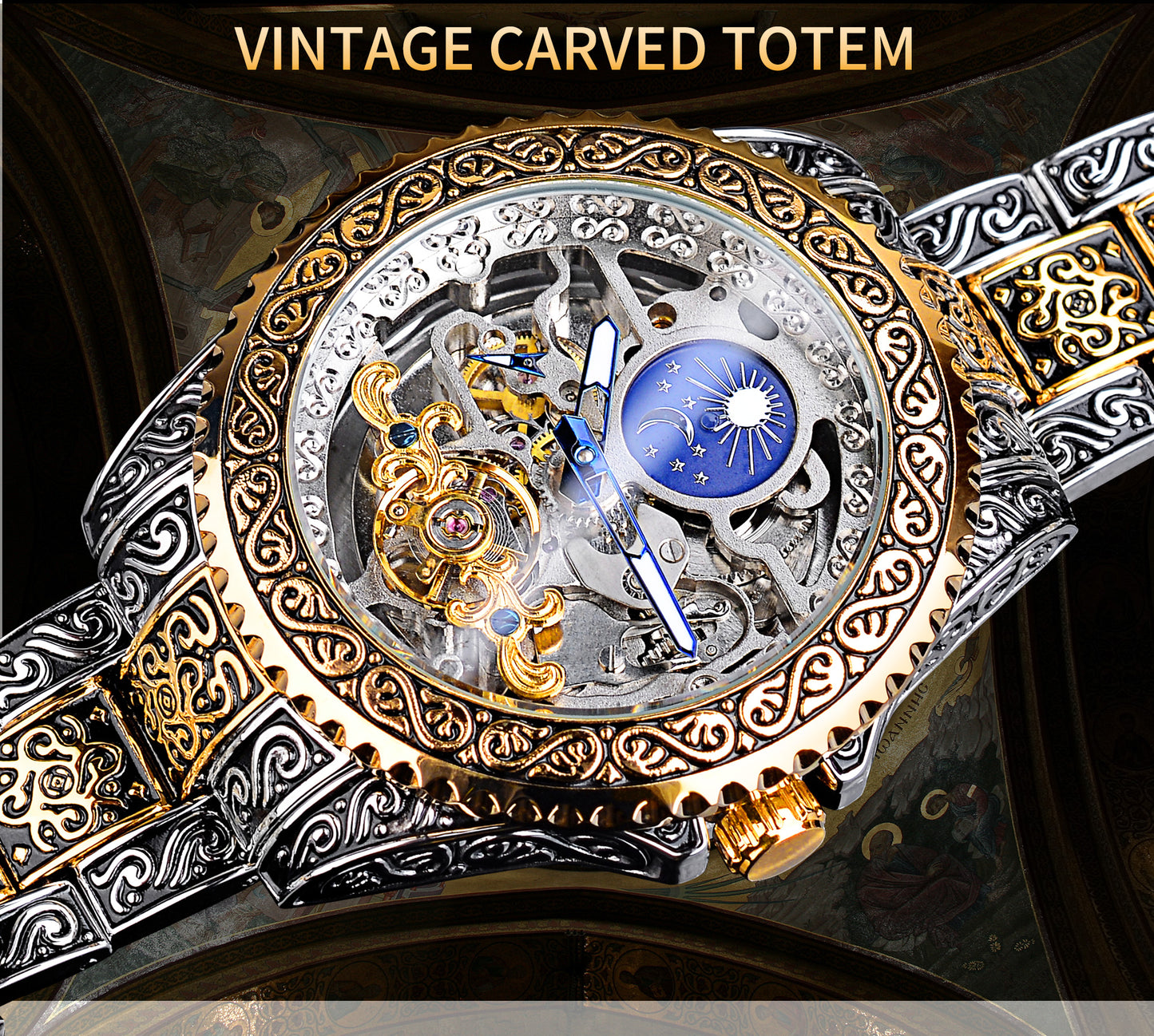 Forsining Skelett Tourbillon Mechanische Armbanduhr