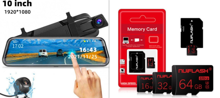 10-Zoll-Rundum-Display Dualaufzeichnung Front-Rückkamera