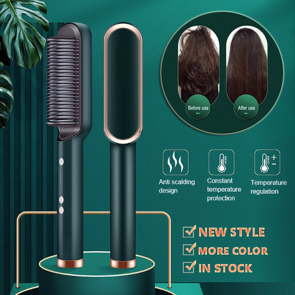 360° Doppelfunktion Locken Glätten Keramik 2-in-1-Haarglättungskamm