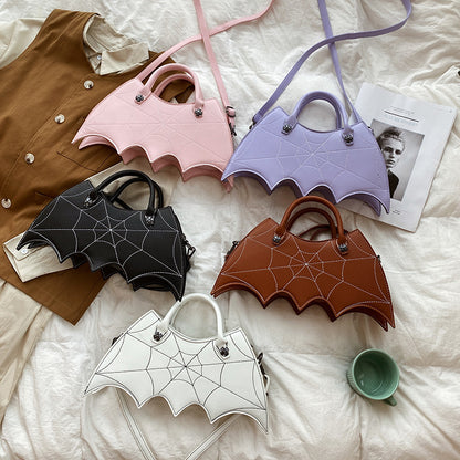 Halloween Spinnennetzform Batgirl Motiv Schultertasche