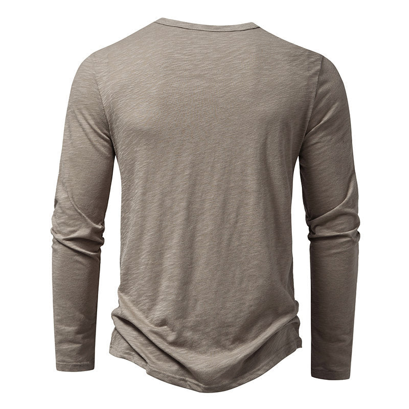 Langarm-T-Shirt mit Knopfleiste