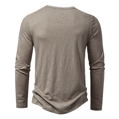 Langarm-T-Shirt mit Knopfleiste