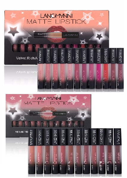 Mattes Lippenstift-Set, wasserfest, langanhaltend, samtig