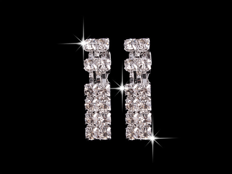 Halskette Ohrringe Ring Armband 4-Teiliges Strass-Schmuckset
