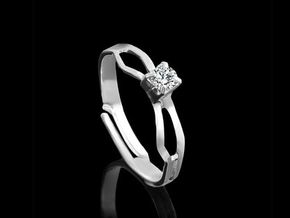 Halskette Ohrringe Ring Armband 4-Teiliges Strass-Schmuckset