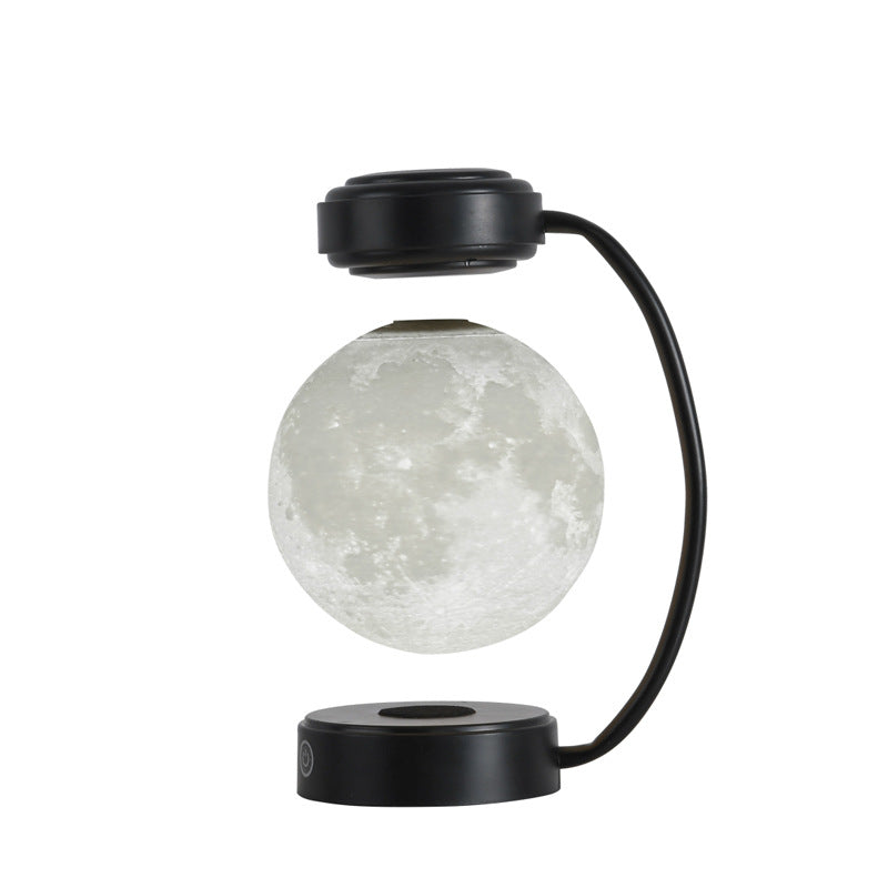 Wireless 3D LED moon night light with magnetic, floating and rotating sphere – ideal for school, office, bookstore and home.
