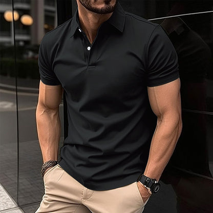Kurzarm Knopfleiste Revers Poloshirt