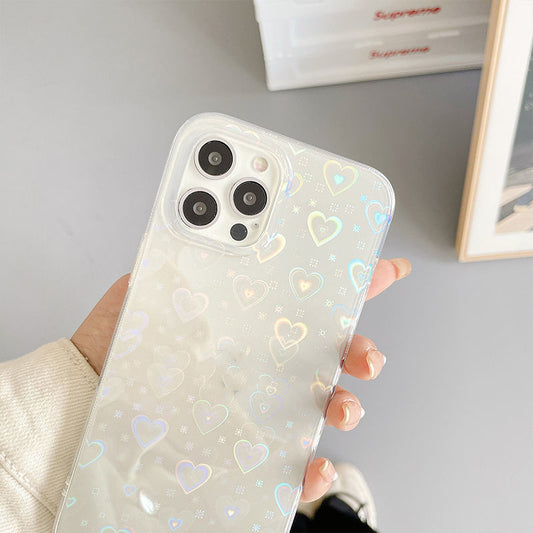 Laser-colored love for double-sided coated silicone phone case
