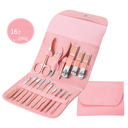 Professionelles Nagelknipser-Set mit Ohrlöffel, Hornhautzange, Nagelschneidezange, Pediküremesser und Nagelrillentrimmer