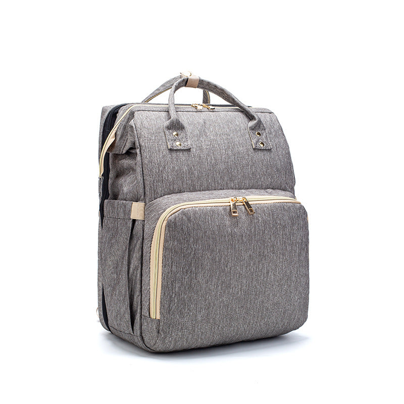 USB charging version, foldable backpack for mothers with bed, large capacity, multifunctional