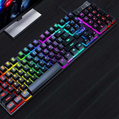 Teclado LED con cable para juegos USB 