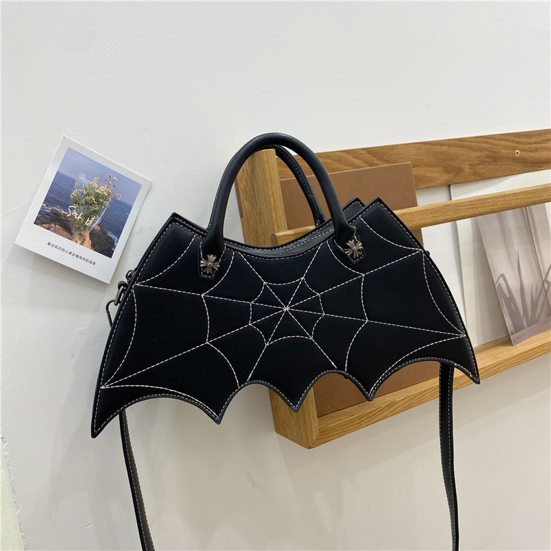 Halloween Spinnennetzform Batgirl Motiv Schultertasche