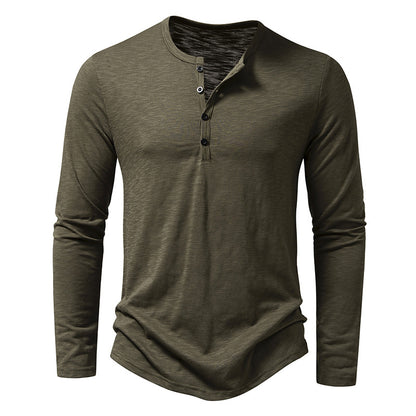 Langarm-T-Shirt mit Knopfleiste