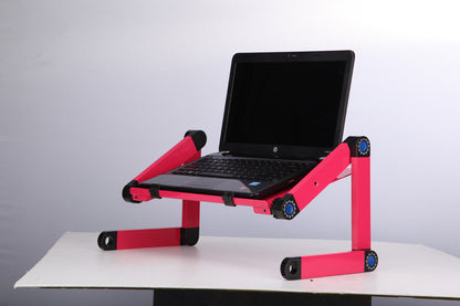 Laptop table stand with adjustable, foldable, ergonomic design, suitable for notebooks, ultrabooks, netbooks or tablets with mousepad.