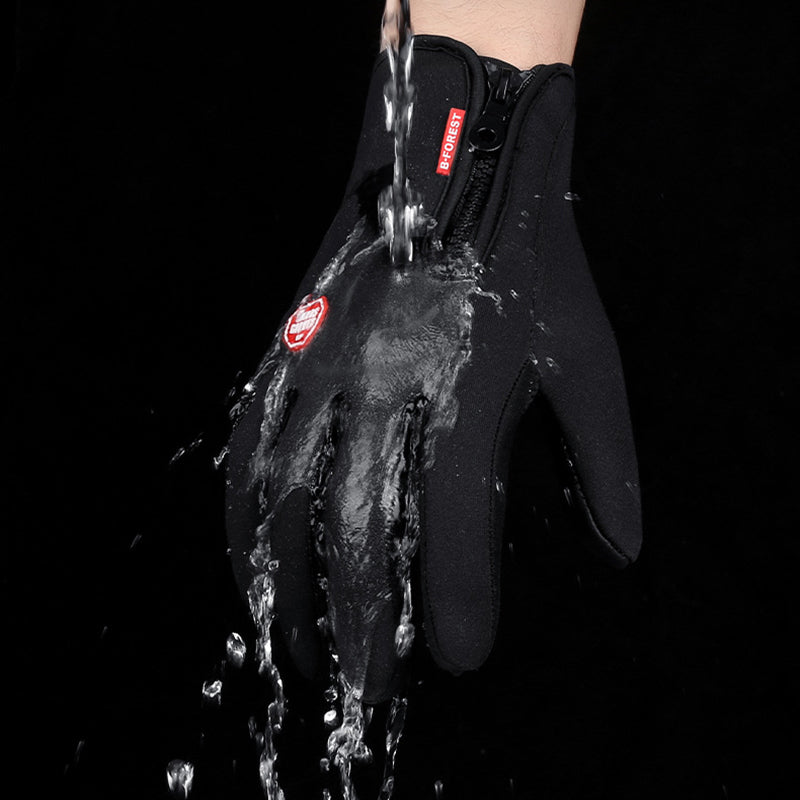 Winter gloves with touchscreen function, waterproof sports gloves for motorcycling and sliding with fleece lining