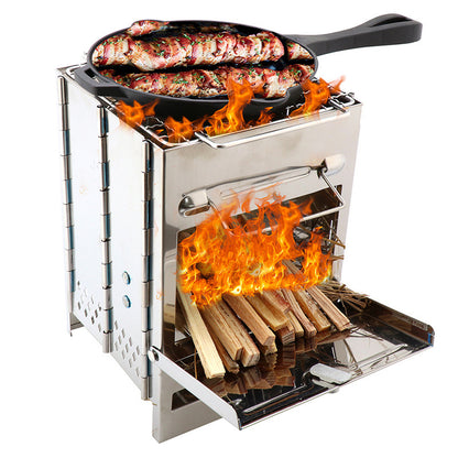 Verstellbar Faltbar Picknicken Jagen Grillen Camping Holzofen