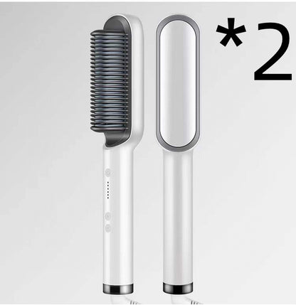 360° Doppelfunktion Locken Glätten Keramik 2-in-1-Haarglättungskamm
