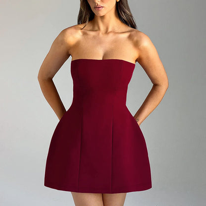 Modisch Rückenfrei Figurbetont Mini Schlauchkleid