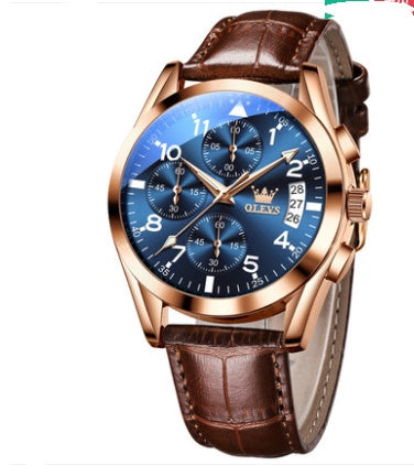 OLEVS Luxus Edelstahl Leuchtend Quarz Armbanduhr